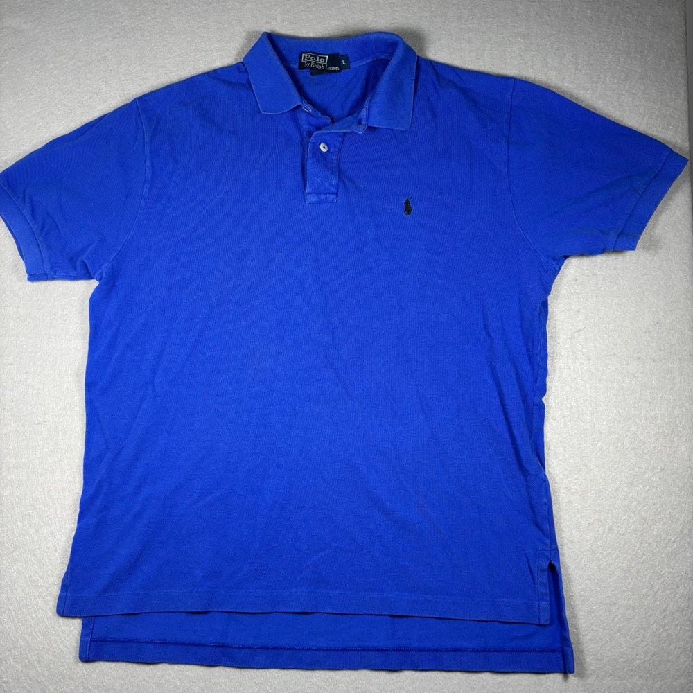 Polo Ralph Lauren Men's Polo Size L Large Royal Blue Short Sleeve Shirt Cotton
